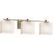 Fusion 25.75 inch Brushed Brass Bath Bar Wall Light in Rectangle, Incandescent, Opal Fusion