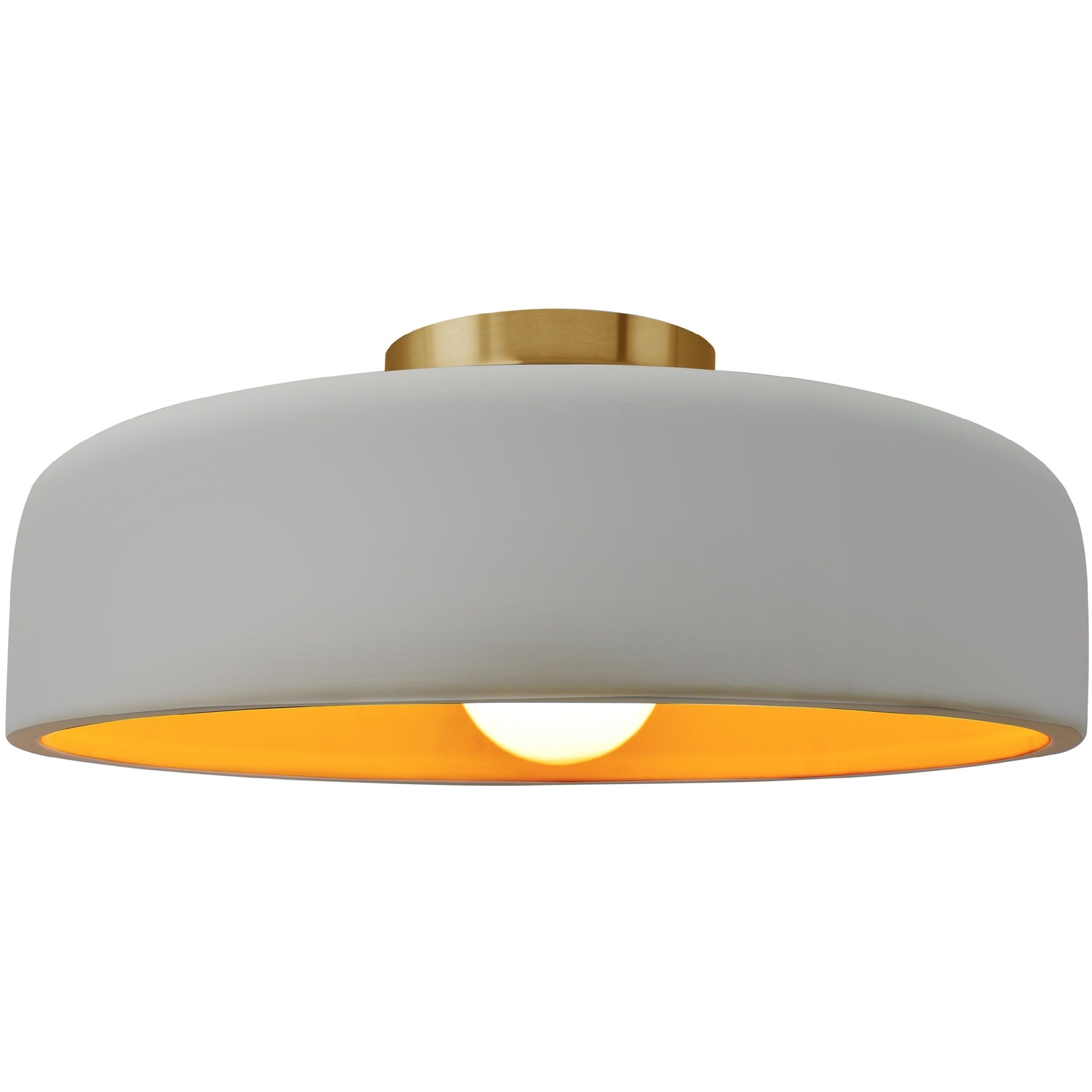Radiance Collection - Spire LED 13 inch Matte White and Champagne Gold and Brushed Brass Semi-Flush Ceiling Light in Dedicated LED, Matte White/Champagne Gold, 13W x 6H, Form+Finish+Function