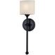 Fusion Collection - Sequoia Family 1 Light 5 inch Matte Black and Opal ADA Wall Sconce Wall Light, EVOLV