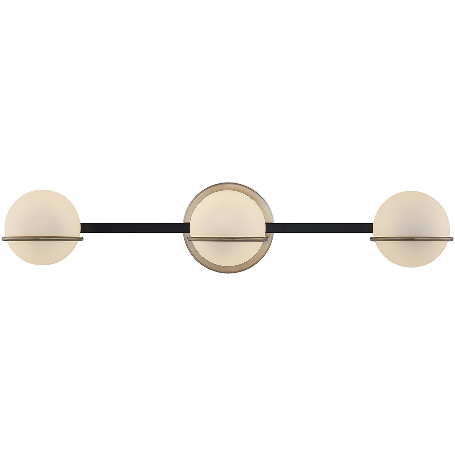 Fusion LED 23 inch Matte Black Bath Bar Wall Light in Matte Black and Brass