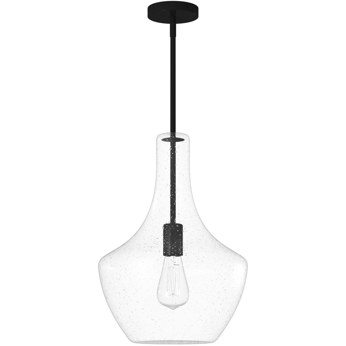 EVOLV 14 inch Matte Black Pendant Ceiling Light, Harlow Family