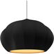 Radiance Collection - Fluted Pendant Ceiling Light in Matte Black, Dedicated LED, White Cord, Carbon Matte Black/Champagne Gold, Form+Finish+Function