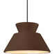 Radiance Collection - Trapezoid LED 14 inch Real Rust Pendant Ceiling Light in Matte Black, Dedicated LED, Rigid Stem, Form+Finish+Function