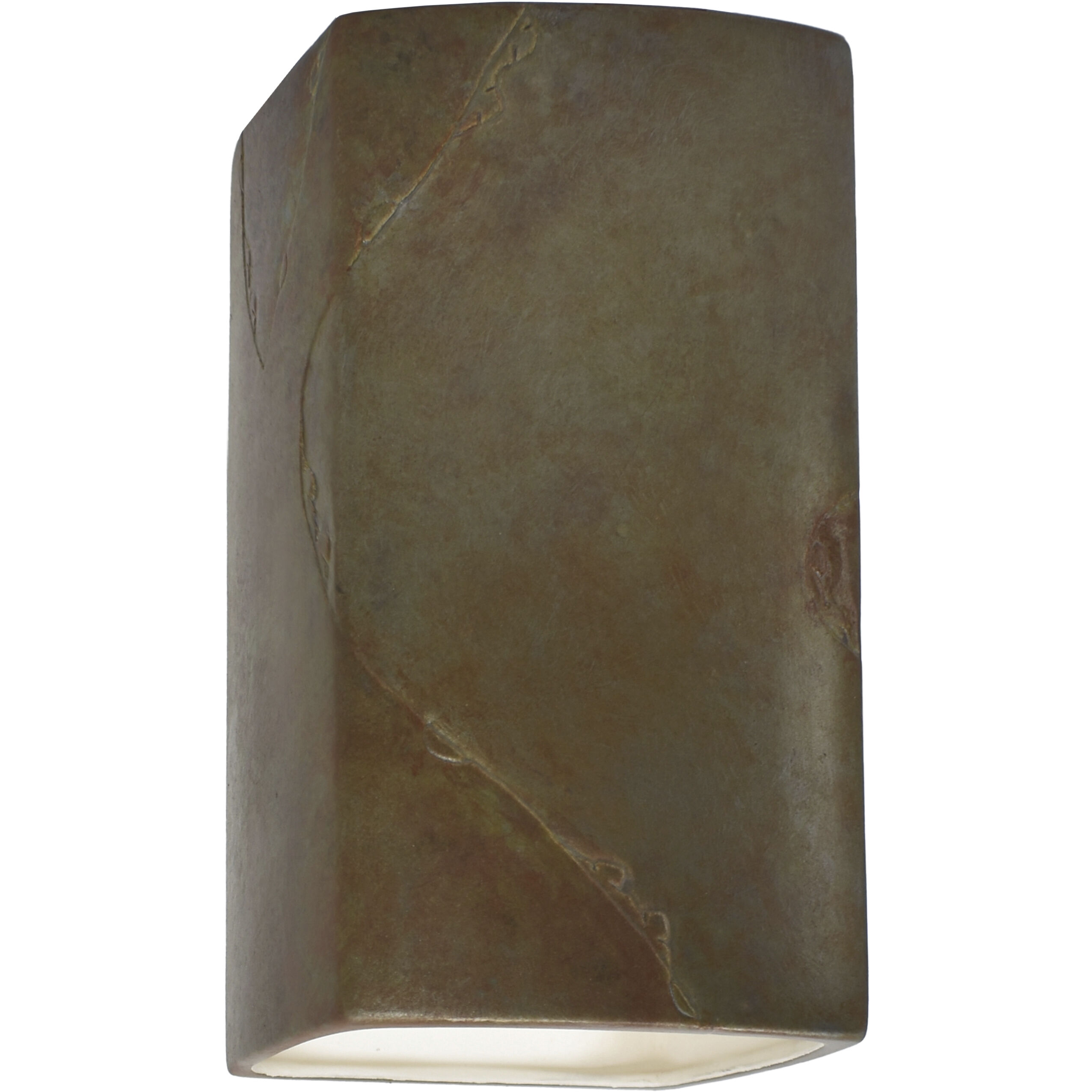 Ambiance Rectangle LED 5.25 inch Tierra Red Slate Wall Sconce Wall Light, Small