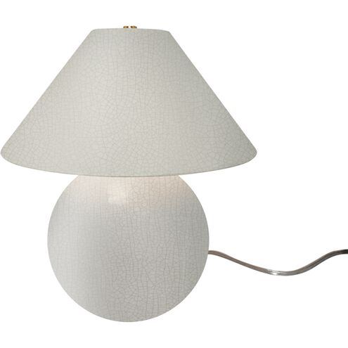 Portable 16.75 inch 60.00 watt White Crackle and Brushed Brass Portable Lamp Portable Light
