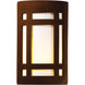 Ambiance Cylinder LED 12.5 inch Terra Cotta Outdoor Wall Sconce, Large