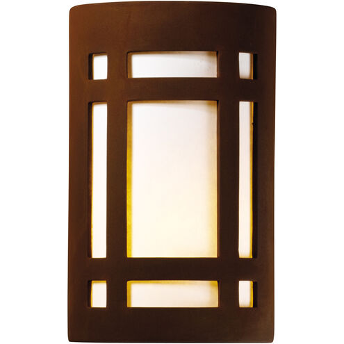 Ambiance Cylinder LED 12.5 inch Terra Cotta Outdoor Wall Sconce, Large