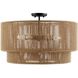 Eco Collection - Milos Family 6 Light 24 inch Matte Black and Natural Semi-Flush Ceiling Light in 24" D x 24" W x 14" H, EVOLV