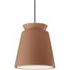 Radiance Collection - Trapezoid Pendant Ceiling Light in Brushed Nickel, Dedicated LED, Black Cord, Adobe, Form+Finish+Function