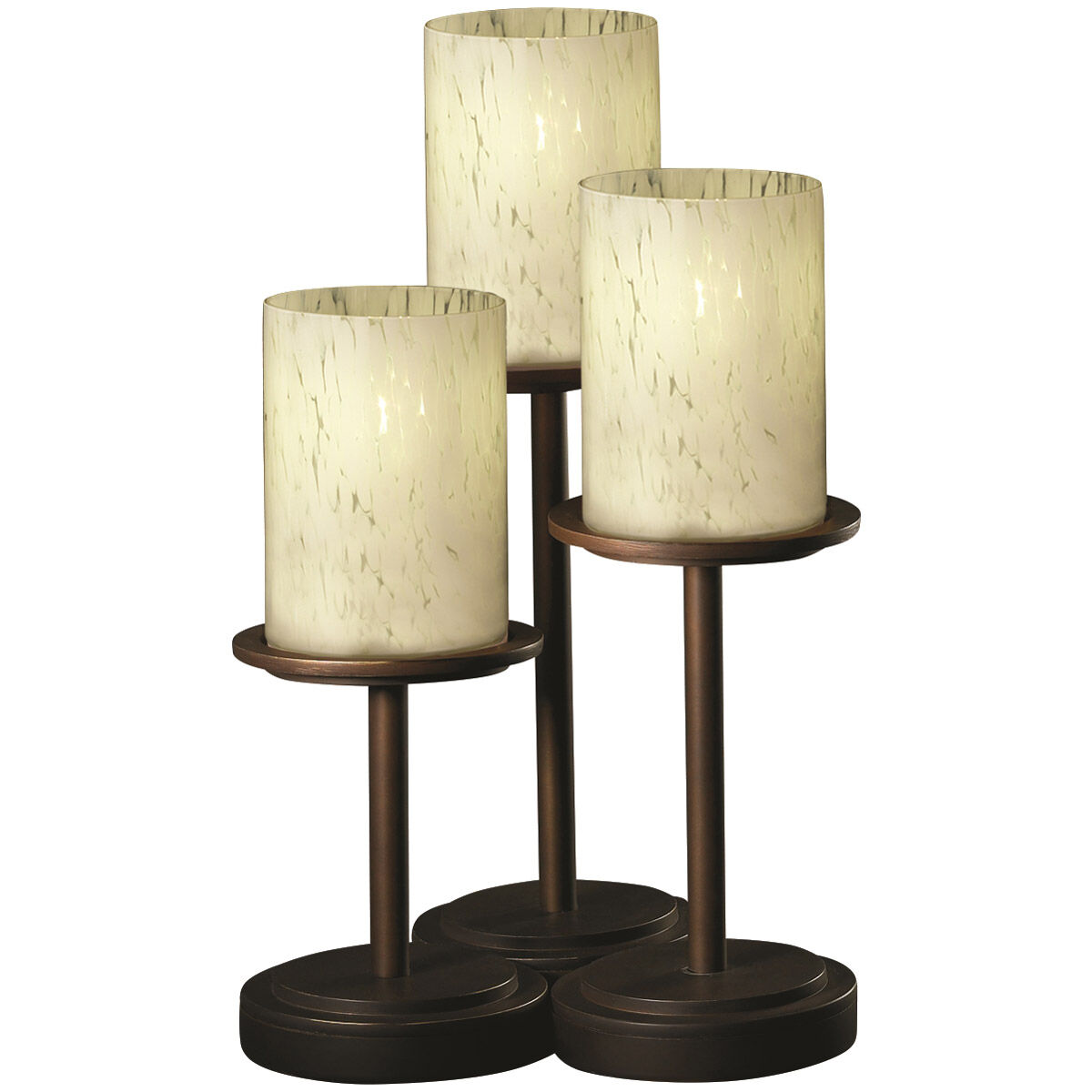 Fusion 16 inch 60 watt Dark Bronze Portable Portable Light in Incandescent, Frosted Crackle Fusion