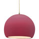 Radiance 1 Light 12.25 inch Cerise and Antique Brass Pendant Ceiling Light