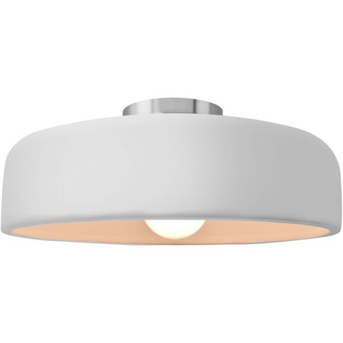 Radiance 1 Light 13 inch Gloss White and Brushed Nickel Semi-Flush Ceiling Light