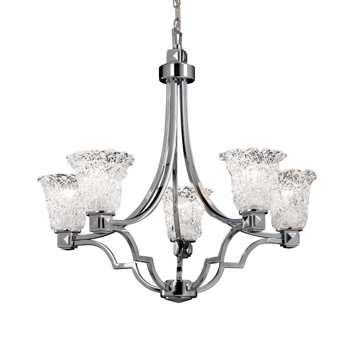 Veneto Luce LED 28 inch Brushed Nickel Chandelier Ceiling Light in 3500 Lm LED, Lace (Veneto Luce), Round Flared, Argyle