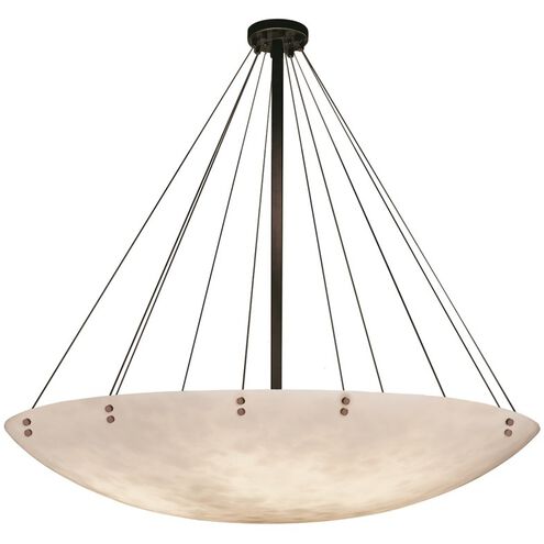 Clouds LED 72 inch Dark Bronze Pendant Bowl with Finial Ceiling Light in 12000 Lm LED, Pair of Square with Points