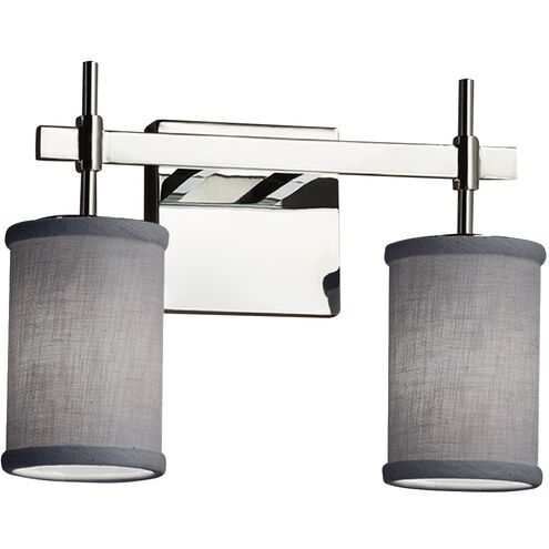 Textile 2 Light 13 inch Polished Chrome Bath Vanity Light Wall Light, Union Family, Choices