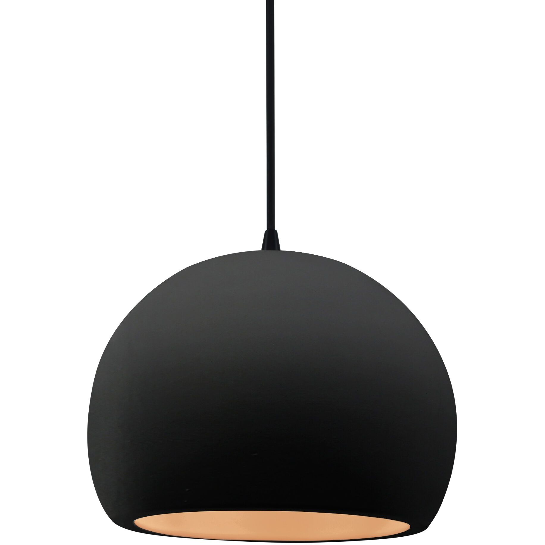 Radiance LED 7 inch Carbon Matte Black and Champagne Gold and Matte Black Pendant Ceiling Light