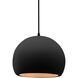 Radiance LED 7 inch Carbon Matte Black and Champagne Gold and Matte Black Pendant Ceiling Light