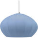 Radiance Collection - Fluted Pendant Ceiling Light in Polished Chrome, White Cord, Replaceable Bulb, Sky Blue, Form+Finish+Function