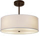 Textile 3 Light 18 inch Dark Bronze Drum Pendant Ceiling Light, Classic Family, EVOLV
