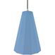 Radiance Collection - Fluted Pendant Ceiling Light in Polished Chrome, Dedicated LED, Black Cord, Sky Blue, 9W x 13H, Form+Finish+Function