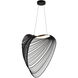 Eco Collection - Madera Family 23.75 inch Matte Black Pendant Ceiling Light in Black Wood, EVOLV