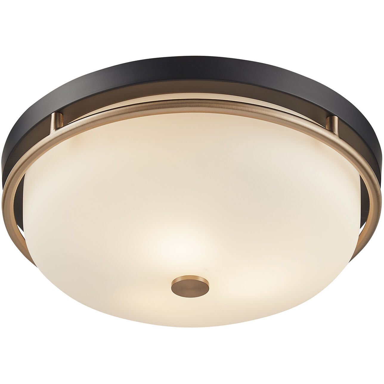 Fusion Collection - Tilburg Family 3 Light 15.75 inch Matte Black and Brass Flush-Mount Ceiling Light, EVOLV