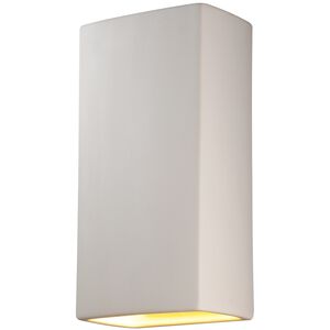 Ambiance Rectangle LED 11 inch White Crackle Wall Sconce Wall Light in 1000 Lm LED, Really Big