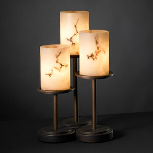 LumenAria 16 inch 60 watt Dark Bronze Table Lamp Portable Light in Cylinder with Flat Rim