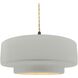 Radiance Collection - Tier Pendant Ceiling Light in Matte Black, Dedicated LED, Beige Twist Cord, Matte White/Champagne Gold, 16.25W x 6H, Form+Finish+Function
