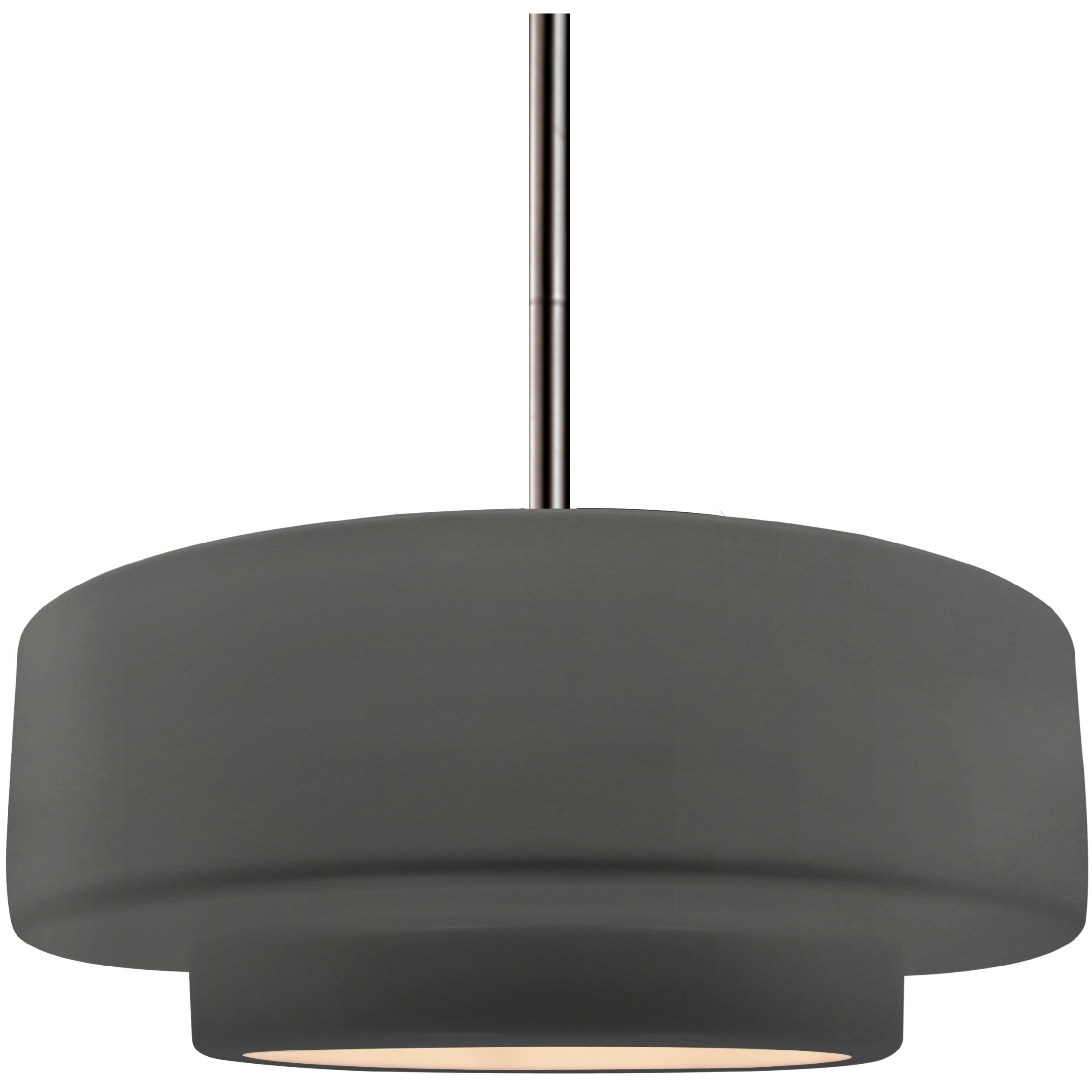 Radiance Collection - Tier Pendant Ceiling Light in Brushed Nickel, Black Cord, Replaceable Bulb, Gloss Gray, 14.5W x 5.25H, Form+Finish+Function
