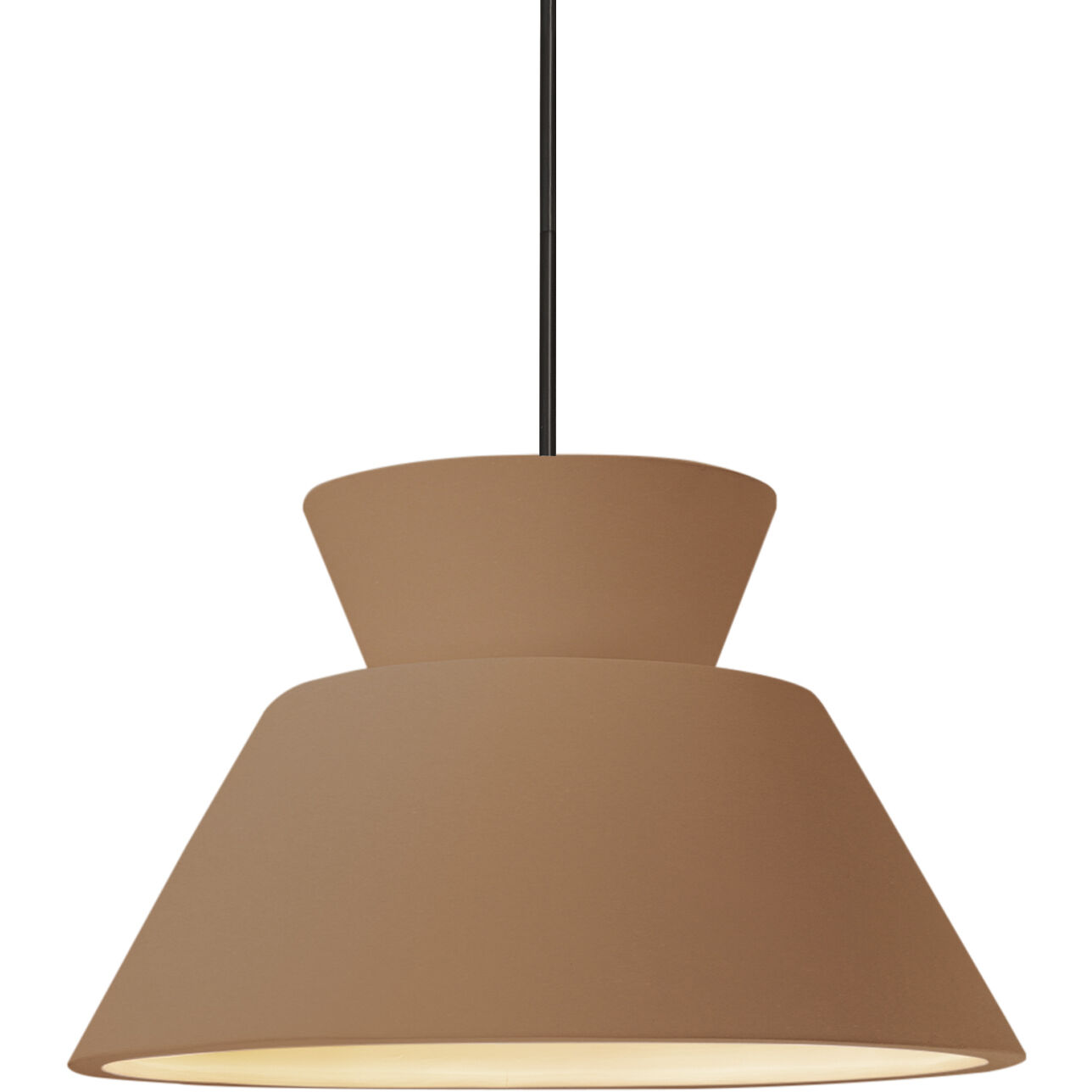 Radiance Collection - Trapezoid LED 14 inch Adobe Pendant Ceiling Light, Form+Finish+Function