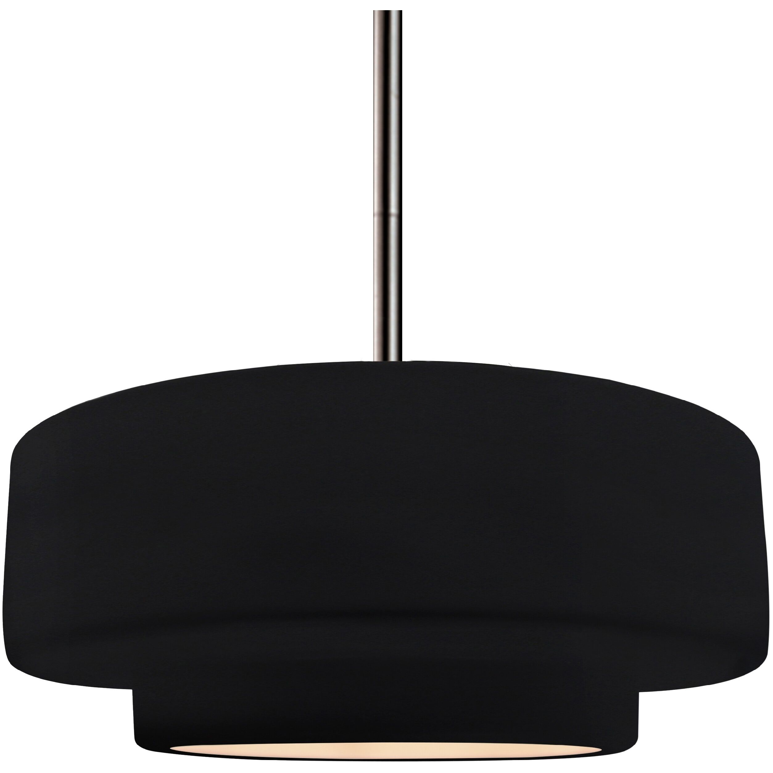 Radiance Collection - Tier Pendant Ceiling Light in Brushed Nickel, Black Cord, Replaceable Bulb, Gloss Black, 14.5W x 5.25H, Form+Finish+Function