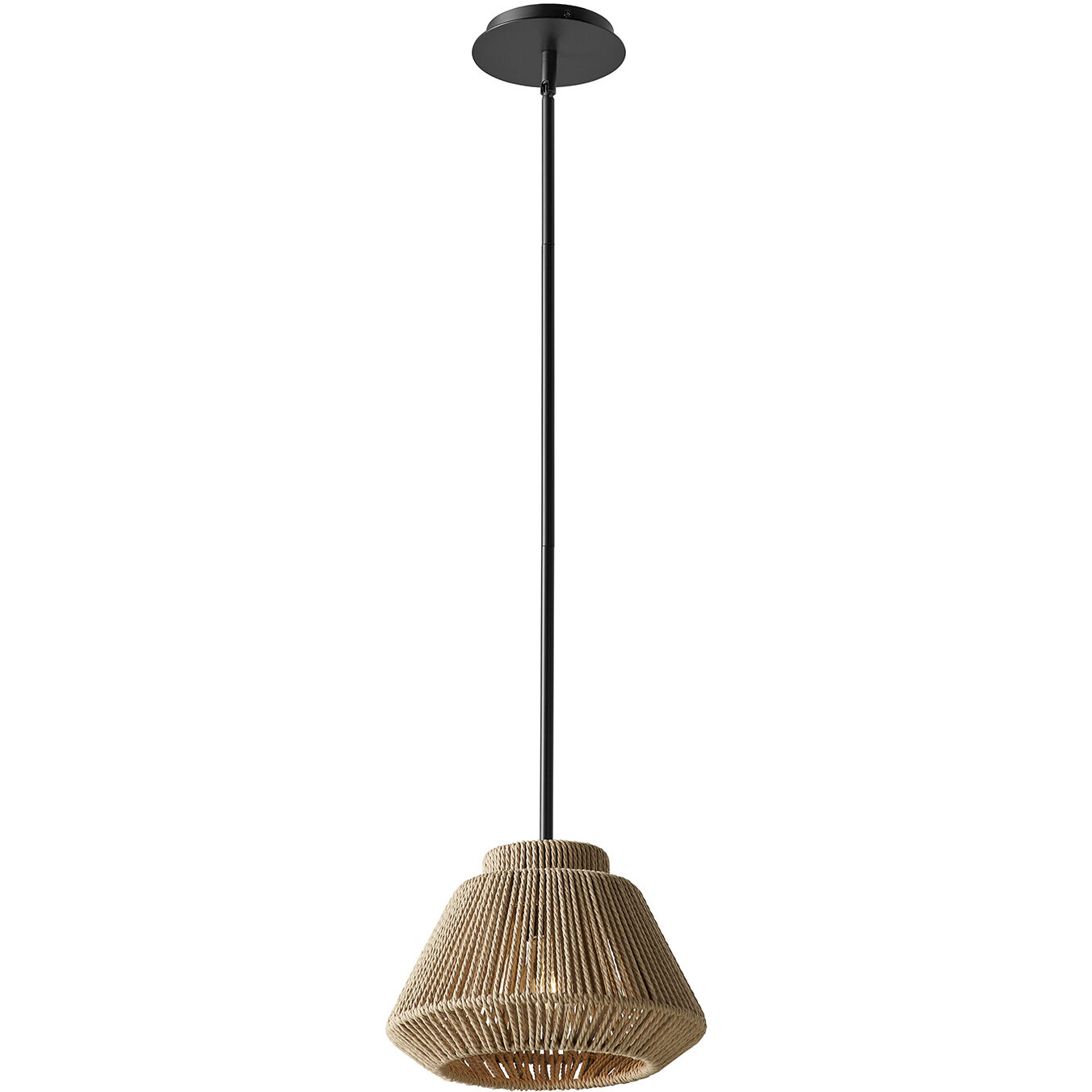 Eco LED 11.5 inch Matte Black Pendant Ceiling Light in Natural