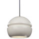 Radiance Collection 1 Light 8 inch Dark Bronze and Matte White and Black Pendant Ceiling Light