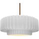Radiance Collection - Pleated Tier Pendant Ceiling Light in Brushed Brass, Dedicated LED, Black Cord, Gloss White, 16.25W x 6H, Form+Finish+Function