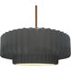 Radiance LED 16.25 inch Gloss Grey and Polished Brass Pendant Ceiling Light