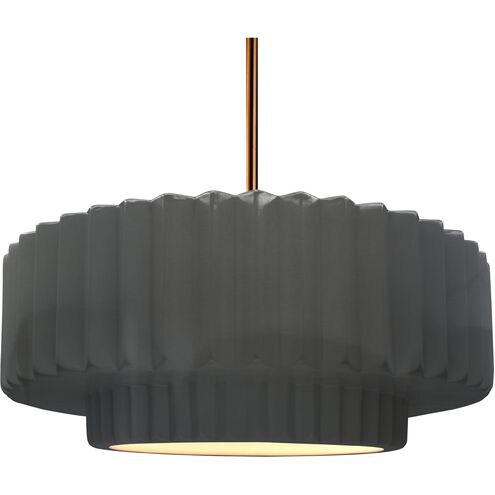 Radiance LED 16.25 inch Gloss Grey and Polished Brass Pendant Ceiling Light