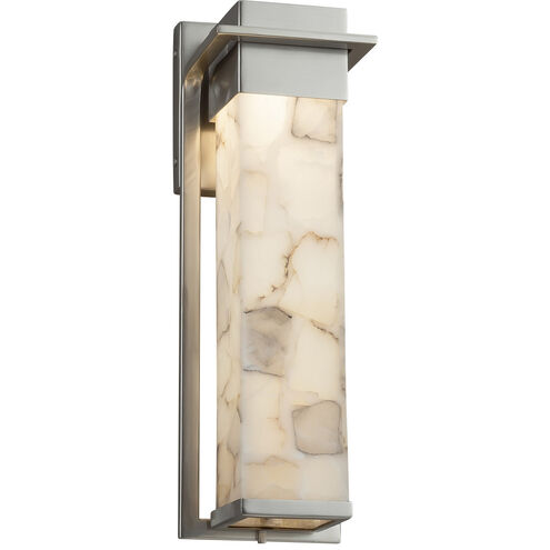 Alabaster Rocks 16.5 inch Brushed Nickel Outdoor Wall Sconce