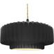 Radiance Collection - Pleated Tier Pendant Ceiling Light in Matte Black, Replaceable Bulb, Beige Twist Cord, Gloss Black, 16.25W x 6H, Form+Finish+Function