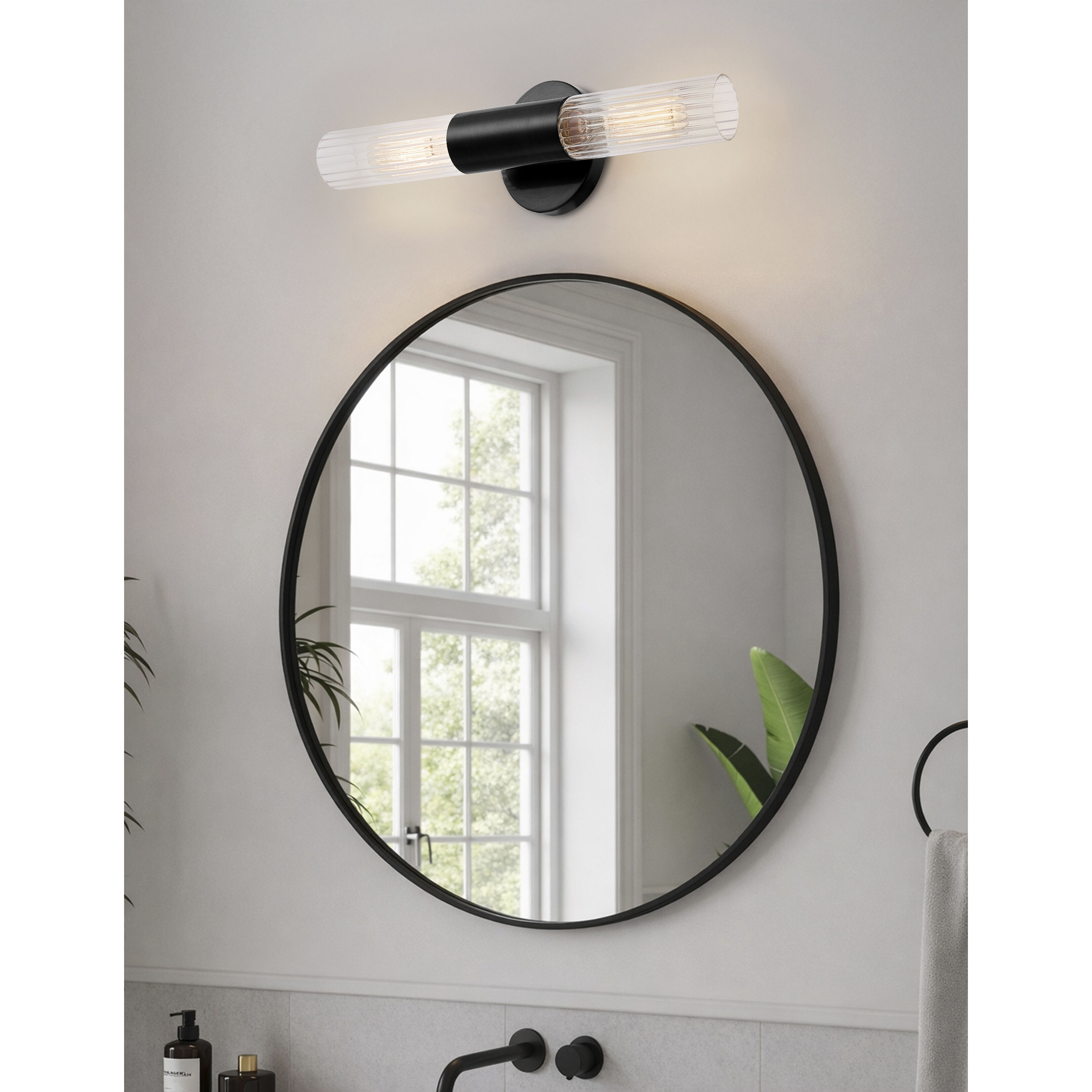 Fusion Collection - Rimini Family 2 Light 4.25 inch Matte Black ADA Wall Sconce Wall Light, EVOLV