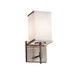 Textile LED 4.5 inch Polished Chrome Wall Sconce Wall Light in 700 Lm LED, Cream, Square with Flat Rim