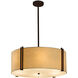 Textile LED 25 inch Brushed Brass Pendant Ceiling Light