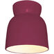 Radiance Collection - Hourglass 1 Light 7.5 inch Cerise Flush-Mount Ceiling Light in Dedicated LED, Form+Finish+Function
