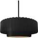 Radiance Collection - Pleated Tier Pendant Ceiling Light in Matte Black, Black Cord, Replaceable Bulb, Carbon Matte Black/Champagne Gold, 14.5W x 5.25H, Form+Finish+Function