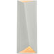 Ambiance LED 6 inch Matte White with Champagne Gold ADA Wall Sconce Wall Light, Open Top and Bottom Fixture, Diagonal