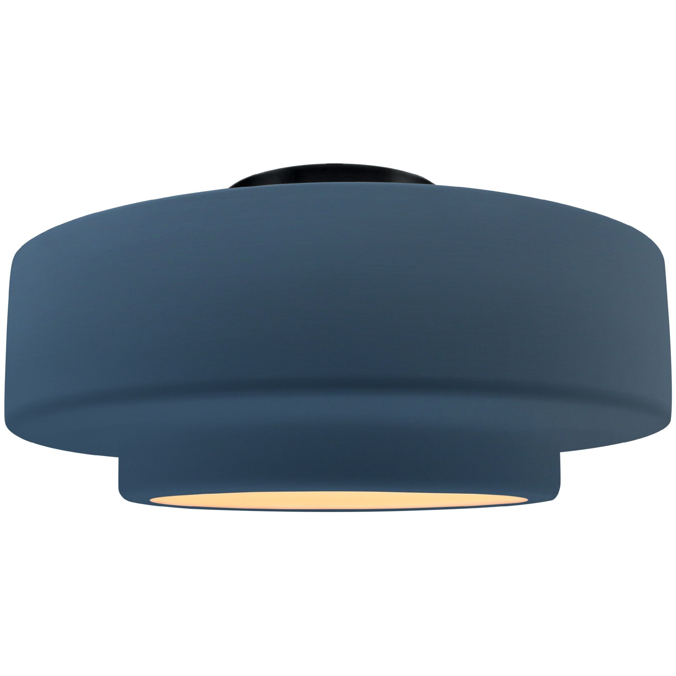 Radiance Collection - Tier 1 Light 14.5 inch Midnight Sky and Matte White and Matte Black Semi-Flush Ceiling Light in Replaceable Bulb, Midnight Sky/Matte White, 14.5W x 7.25H, Form+Finish+Function