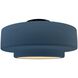 Radiance Collection - Tier 1 Light 14.5 inch Midnight Sky and Matte White and Matte Black Semi-Flush Ceiling Light in Replaceable Bulb, Midnight Sky/Matte White, 14.5W x 7.25H, Form+Finish+Function