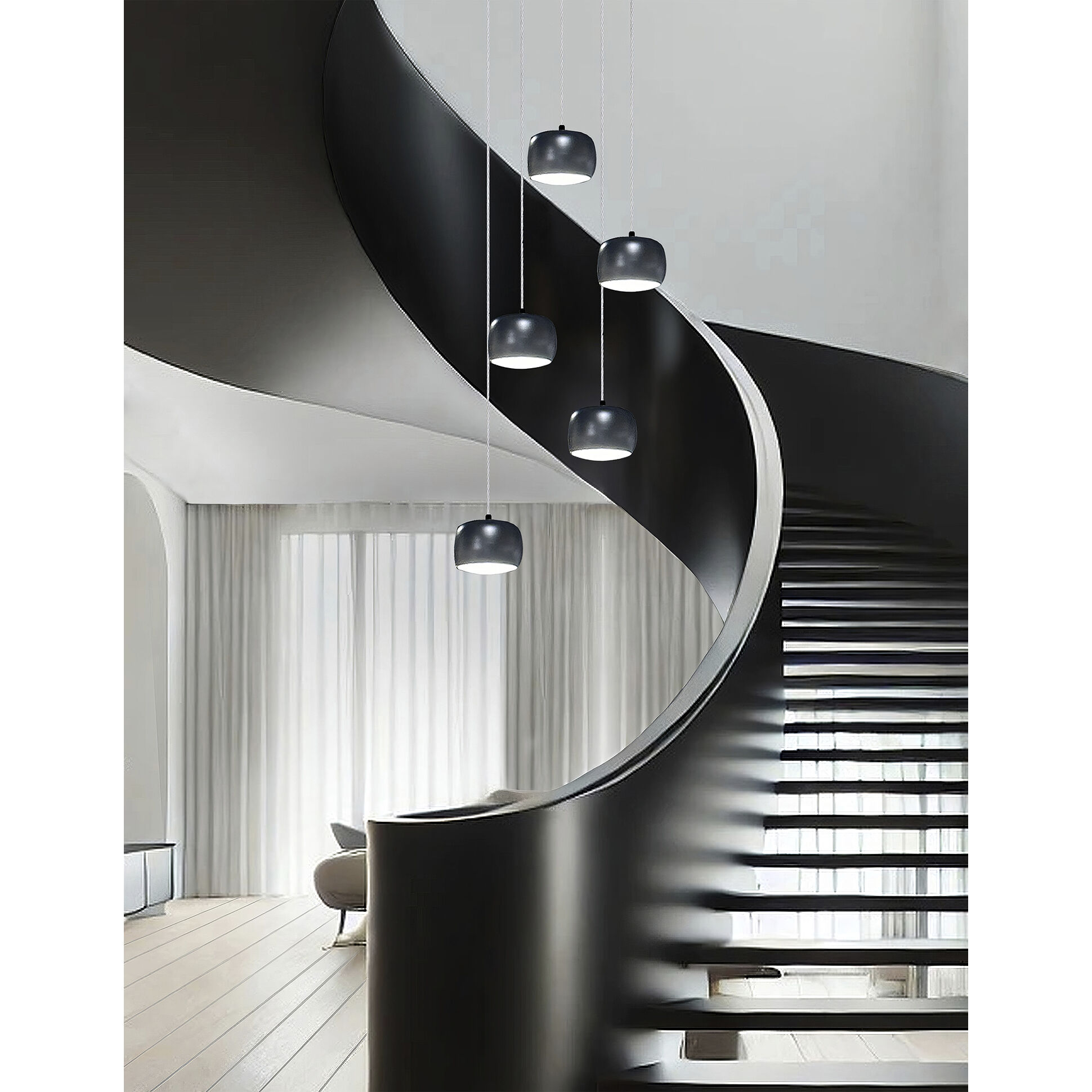 Frascati 5 Light 17.75 inch Matte Black Pendant Ceiling Light