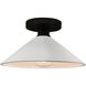 Radiance 1 Light 11.75 inch Bisque and Matte Black Semi Flush Ceiling Light