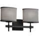 Textile 2 Light 15.5 inch Matte Black Bath Vanity Light Wall Light, Union Family, Choices